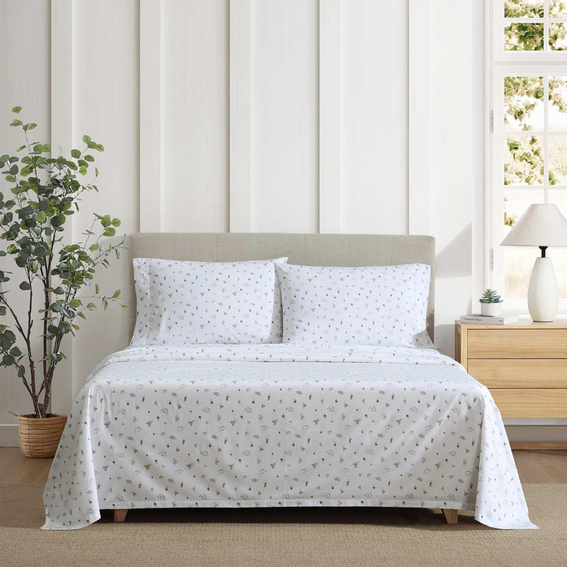 Eddie Bauer - Sheet Set  Luxurious Cotton Percale Bedding with Matching Pillowcases  Crisp & Cool  Fully Elasticized (Camp Green  Full) - Image 2